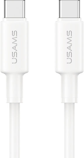 Usams USB 2.0 Cable USB-C Male - USB-C 60W PD White 1m