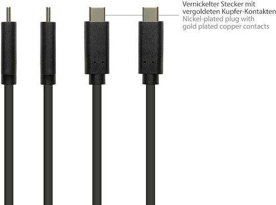 Good Connections Braided USB 3.2 Cable USB-C male - USB-A Μαύρο 1m 2831-AC010S