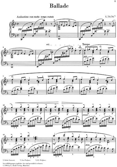 G. Henle Verlag Debussy Ballade Sheet Music for Piano