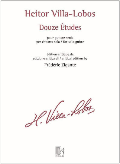 Ricordi Heitor Villa-Lobos - 12 Etudes for Solo Guitar Guitar / Bass Method Book