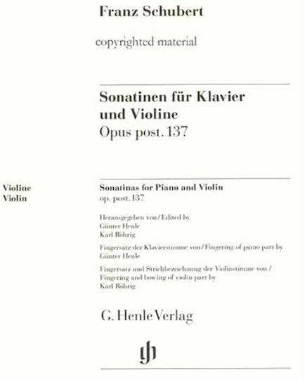 Franz Schubert Sonatinas Piano Violin Op Post 137 Εκδόσεις Henle Verlag Urtext