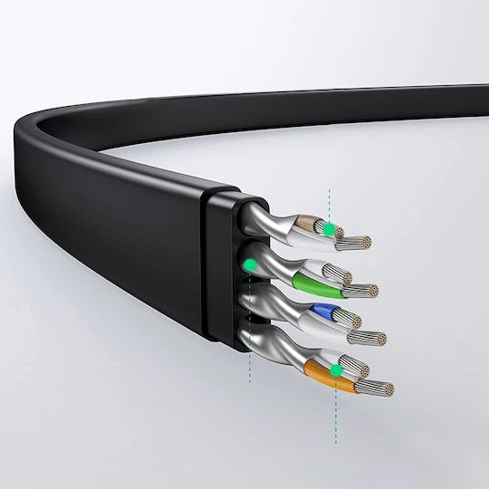 Ugreen Flat U/UTP Cat.6 (Gigabit) Network Cable Ethernet 2m Black