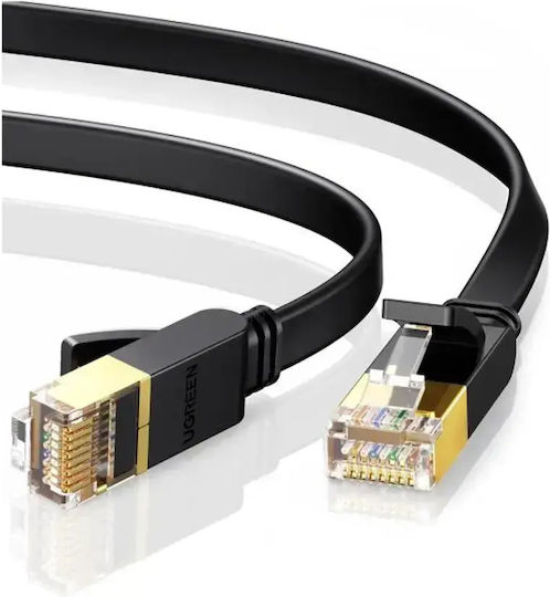 Ugreen Cablu De Rețea Ethernet Flat U/FTP (STP) Cat.6a (Gigabit) 15m Negru