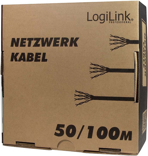 LogiLink F/UTP Cat.5e (Gigabit) Καλώδιο Δικτύου Ethernet χωρίς ακροδέκτες 100m Γκρι