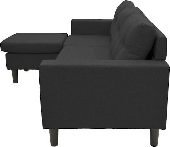 Maneli Ecke Sofa mit Umkehrbarer Winkel Schwarz 196x138x82cm