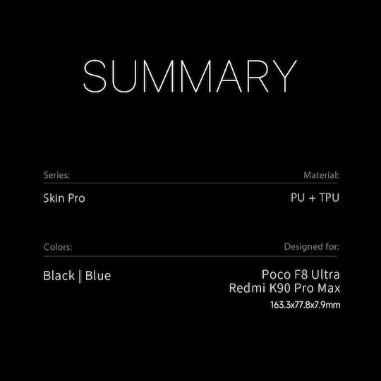 Dux Ducis Book Synthetic Leather / Silicone Blue (Poco F8 Ultra)