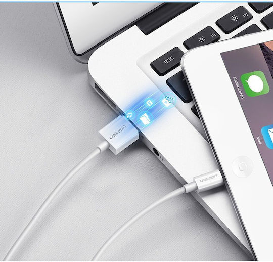 Ugreen US155 USB-A to Lightning Cable 12W Λευκό 1m (20728)