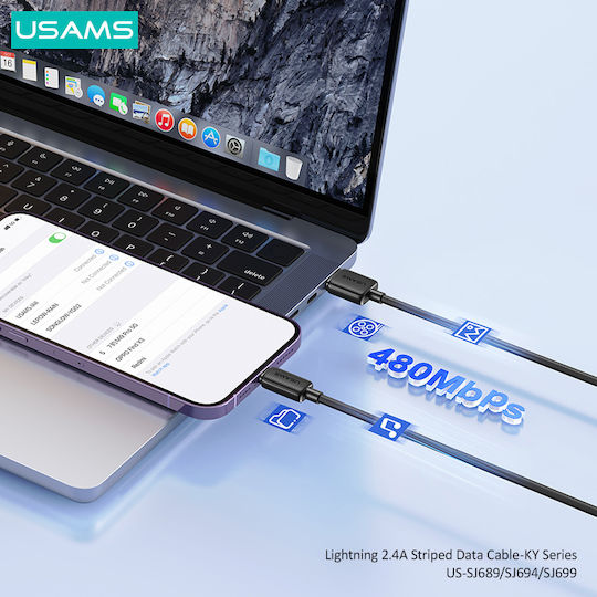 Usams Series USB-A zu Lightning Kabel Schwarz 2m (SJ694USB01)