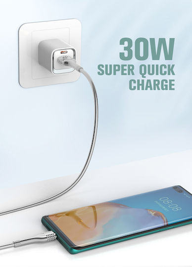 Ldnio Редовна USB-A към Lightning кабел 30W Сив 2м (Ls652)