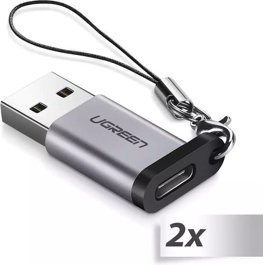 Ugreen Конвертор USB-A мъжки към USB-C женски Черен 1бр 50533
