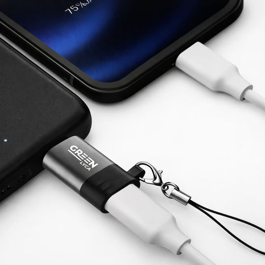 Green Lyca Конвертор micro USB / USB-C мъжки към micro USB женски Зелен 1бр
