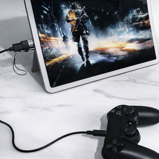 Green Lyca Конвертор micro USB / USB-C мъжки към micro USB женски Зелен 1бр