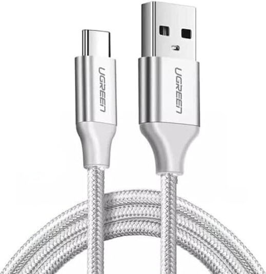Ugreen US287 USB 2.0 Cable USB-C male - USB-A 60W PD Λευκό 1m 60121