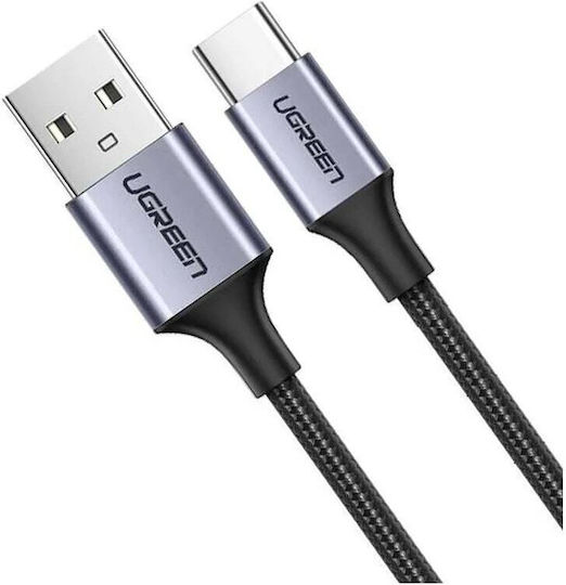 Ugreen US288 Braided USB 2.0 Cable USB-C male - USB-A 15W Γκρι 1m 60126