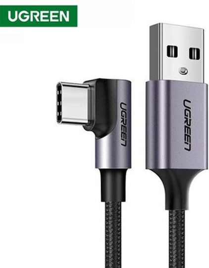 Ugreen US284 Angle (90°) / Braided USB 2.0 Cable USB-C Male - USB-A 18W Black 1m 50941