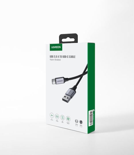 Ugreen US288 Braided USB 2.0 Cable USB-C Male - USB-A 18W White 3m 60409