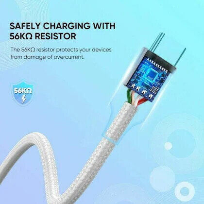 Ugreen US287 USB 2.0 Cable USB-C male - USB-A Λευκό 2m 60123