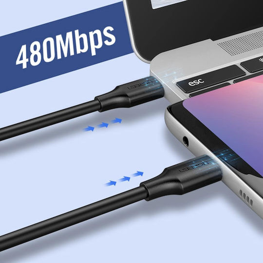 Ugreen US286 USB 2.0 Cable USB-C male - USB-C 60W Μαύρο 2m 10306