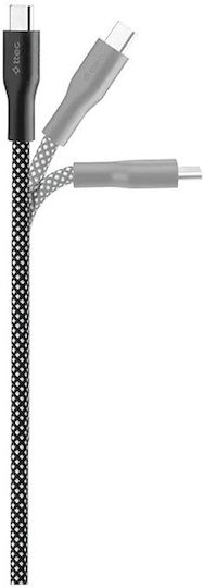 TTEC Magnetic / Braided USB 2.0 Cable USB-C male - USB-C 60W PD Μαύρο 1m 2DK61S