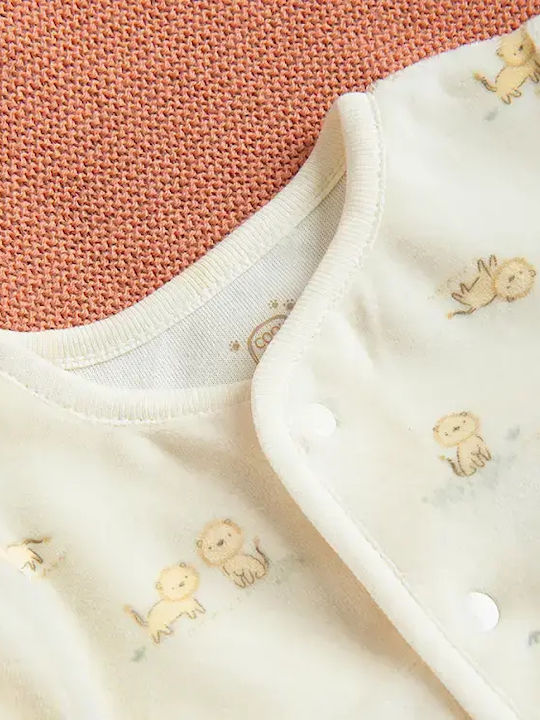 Cool Club Set Baby Bodysuit with Pants Beige 3 Pieces