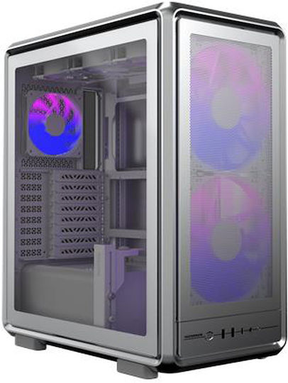 CoolerMaster MasterFrame 500 Mesh Gaming Midi Tower Κουτί Υπολογιστή με ARGB Φωτισμό Ασημί