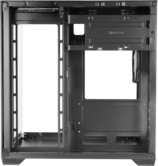 Mars Gaming MCVIEW2 Gaming Mini-Turm Computergehäuse mit Seitenfenster Schwarz