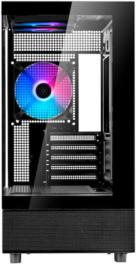 Silverstone Lucid 04 Gaming Micro Tower Κουτί Υπολογιστή με Πλαϊνό Παράθυρο Μαύρο
