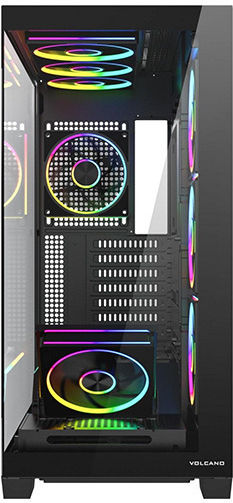 Modecom Volcano Stellar Plus ARGB 8F Gaming Midi Tower Κουτί Υπολογιστή με Πλαϊνό Παράθυρο Μαύρο
