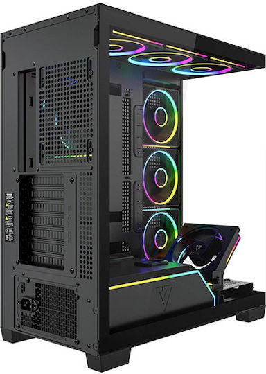 Modecom Volcano Stellar Plus ARGB 8F Gaming Midi Tower Κουτί Υπολογιστή με Πλαϊνό Παράθυρο Μαύρο