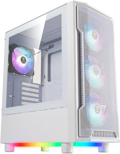 Gamdias Athena M6 Lite WH Gaming Midi-Turm Computergehäuse mit RGB-Beleuchtung Weiß
