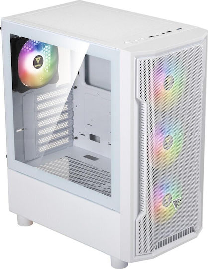 Gamdias Athena M6 Lite WH Gaming Midi-Turm Computergehäuse mit RGB-Beleuchtung Weiß