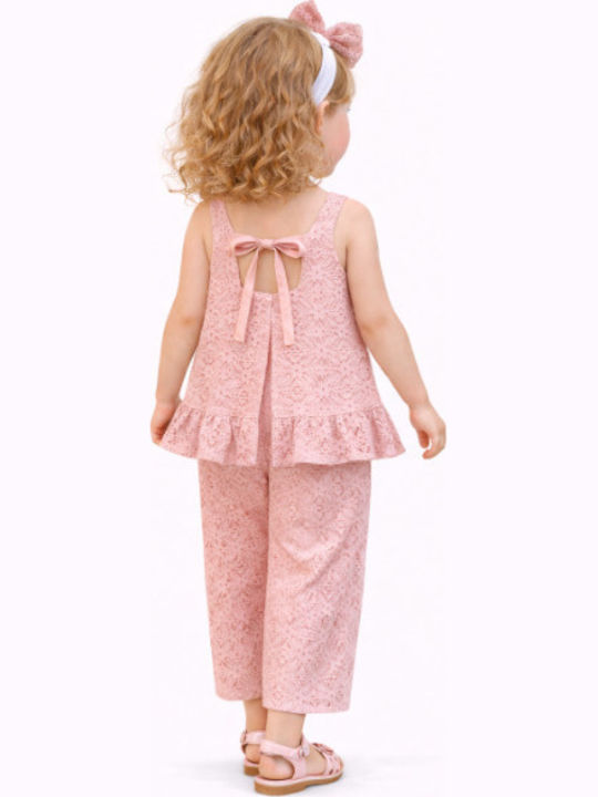 Kids Set with Pants Summer 2 Pieces Pink G210-1