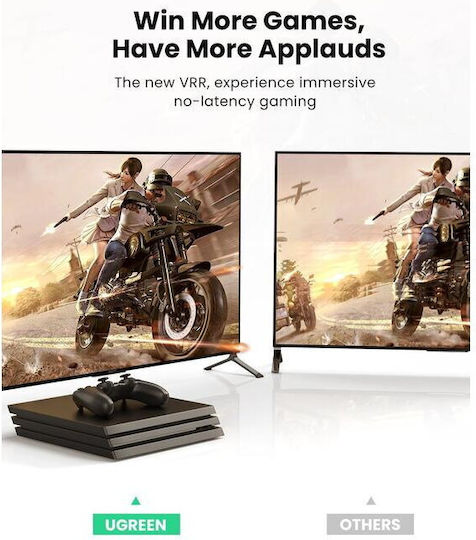 Ugreen HD140 HDMI 2.1 Ultra High Speed 48Gbps 4K 120Hz HDR VRR Braided Cable HDMI Male - HDMI Male 3m Black