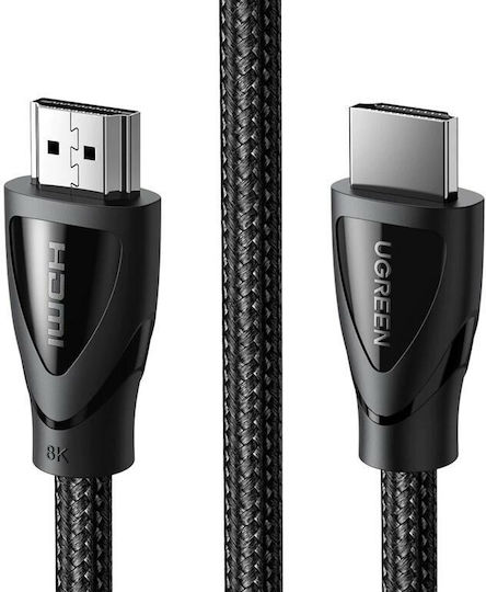 Ugreen HD140 HDMI 2.1 Ultra High Speed 48Gbps 4K 120Hz HDR VRR Braided HDMI Cable HDMI Male - HDMI Male 1m Black