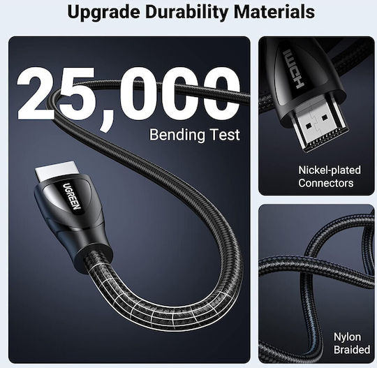 Ugreen HD140 HDMI 2.1 Ultra High Speed 48Gbps 4K 120Hz HDR VRR Cable HDMI Male - HDMI Male 5m Black