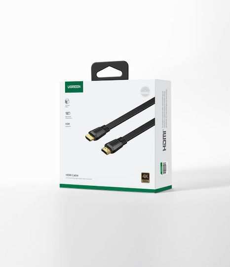 Ugreen ED015 HDMI 2.0 Premium High Speed 4K 60Hz HDR Flat Cable HDMI male - HDMI male 2m Μαύρο