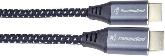 PremiumCord HDMI 2.1 Ultra High Speed 48Gbps 4K 120Hz HDR VRR Cable HDMI male - HDMI male 0.5m Μαύρο