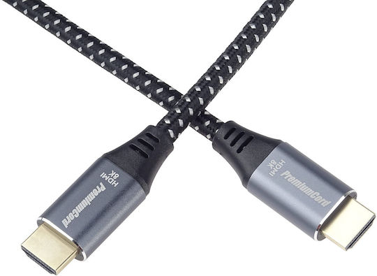 PremiumCord HDMI 2.1 Ultra High Speed 48Gbps 4K 120Hz HDR VRR Cable HDMI male - HDMI male 0.5m Μαύρο