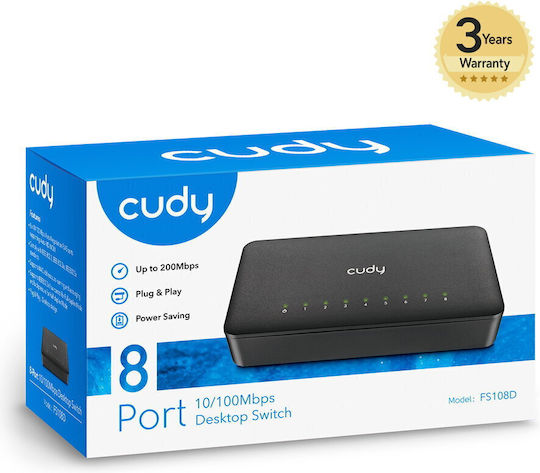 Cudy FS108D Unmanaged L2 Switch με 8 Θύρες Ethernet