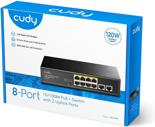 Cudy FS1010P v1 Unverwaltet L2 PoE+ Switch mit 8 Ports Ethernet