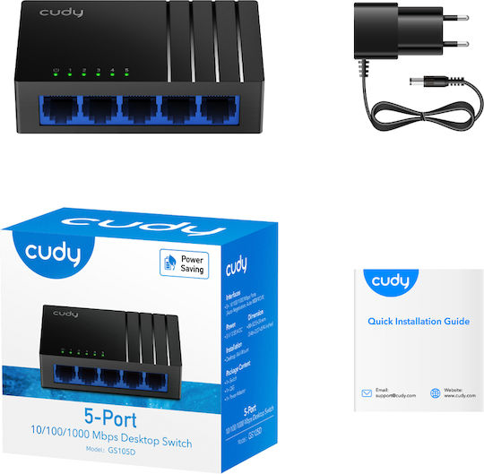 Cudy GS105D v1 Unmanaged L2 Switch με 5 Θύρες Gigabit (1Gbps) Ethernet