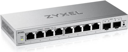 Zyxel GS1200-10V3-EU0101F Managed L2 Switch με 8 Θύρες Gigabit (1Gbps) Ethernet