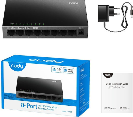 Cudy GS108 Unmanaged L2 Switch with 8 Gigabit (1Gbps) Ethernet Ports