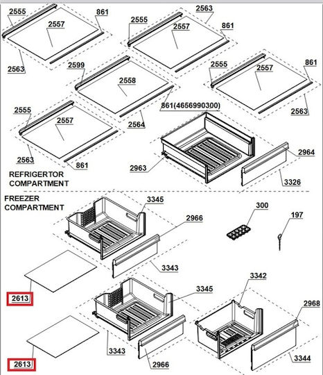 Raft Frigider C00910819 Beko 4657042100 Original 401x404 Mm