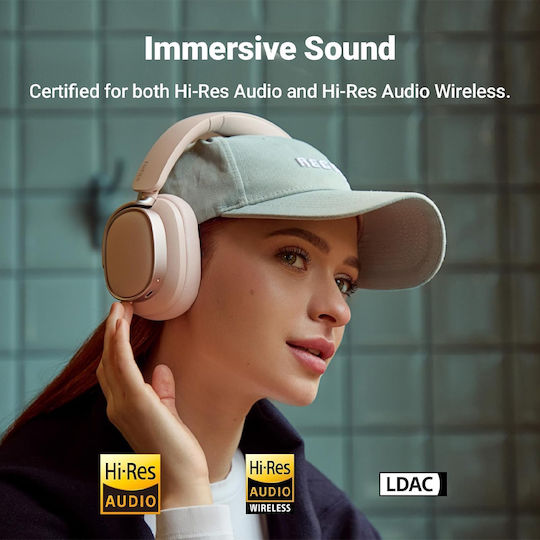 Edifier ES850NB Wireless / Wired Over Ear Headphones with 92 hours of Operation and Quick Charge Pink