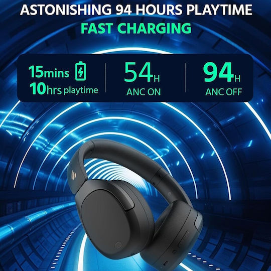 Edifier W830NB Hybrid Wireless / Wired Over Ear Headphones with 94 hours of Operation and Quick Charge Gray