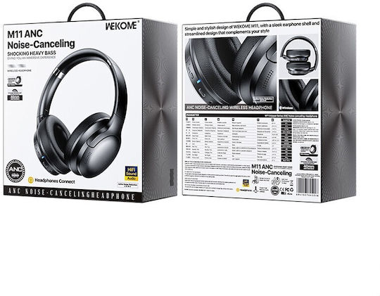 WK M11 Ασύρματα / Ενσύρματα Over Ear Ακουστικά με 8 ώρες Λειτουργίας Λευκά
