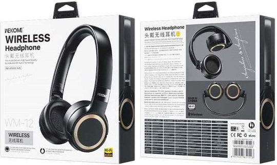 WK WM-12 Wireless / Wired On Ear Headphones with 4 hours of Operation Black