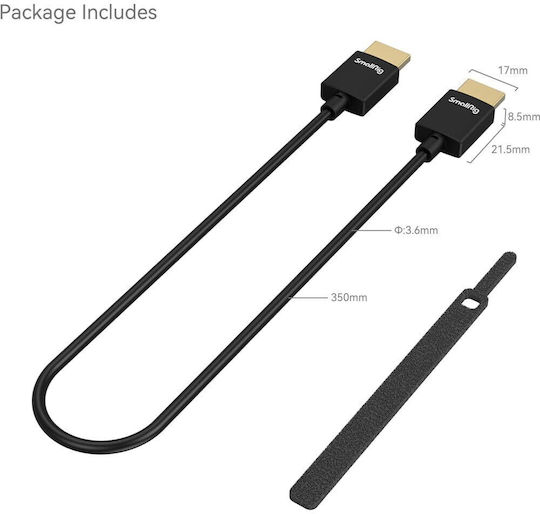 Smallrig 2956b Ultra-slim 4k Hdmi Καλώδιο Full Full 35cm