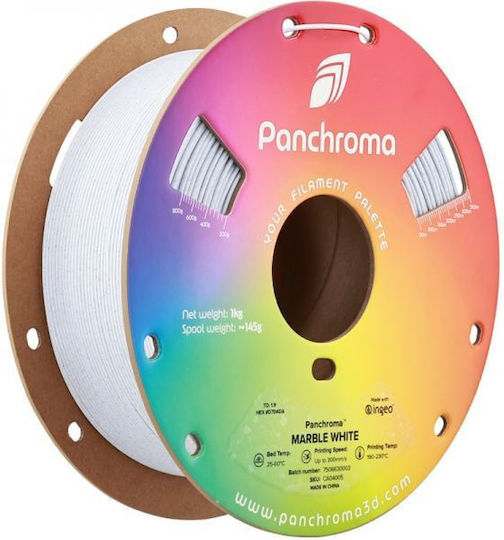 Polymaker PLA 3D Printer Filament 1.75mm MARBLE White 1kg